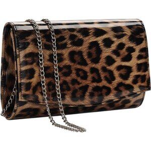 Women Vegan Leather Fashion Clutch Leopard